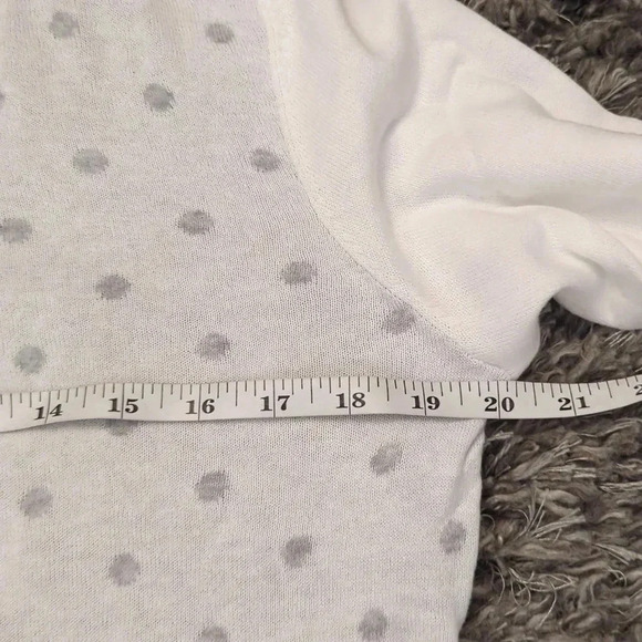 Tommy Hilfiger Women's White Collared Sweatshirt Size Medium Gray Polka Dots - Picture 9 of 12